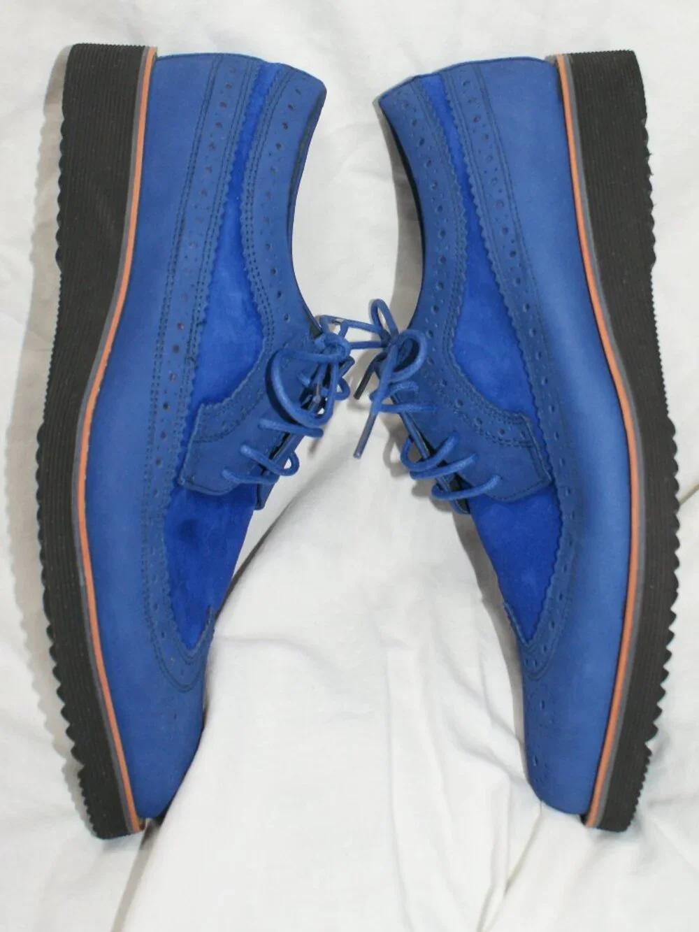 Marc Nolan Cobalt Blue Suede Oxfords - Size 6 men's - EUC